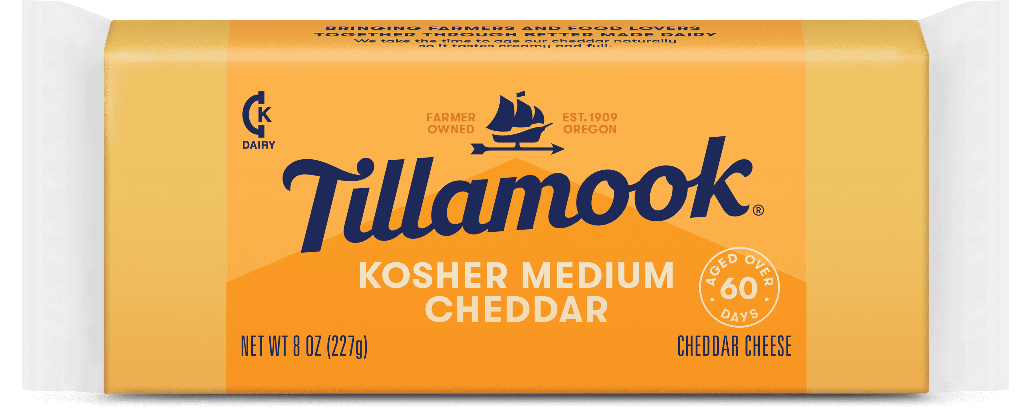 Kosher Medium Cheddar Cheese Block