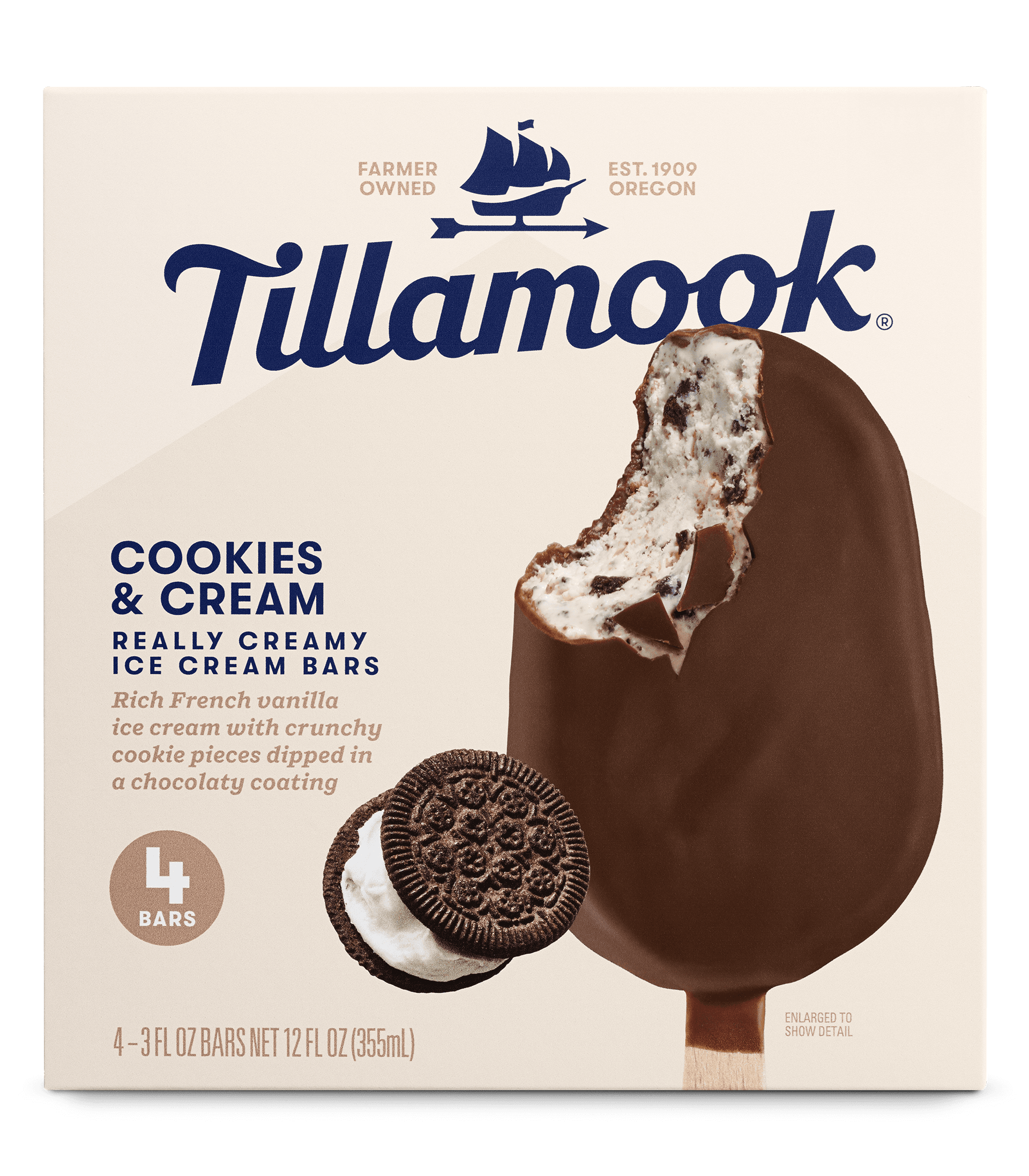 Tillamook Cookies & Cream Ice Cream Bars
