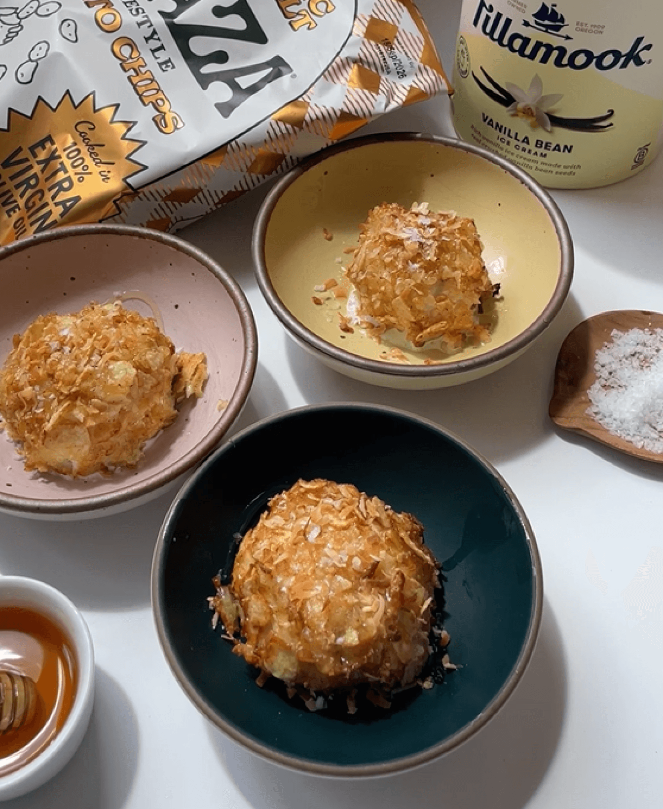 Potato Chip + Toasted Coconut Fried Ice Cream