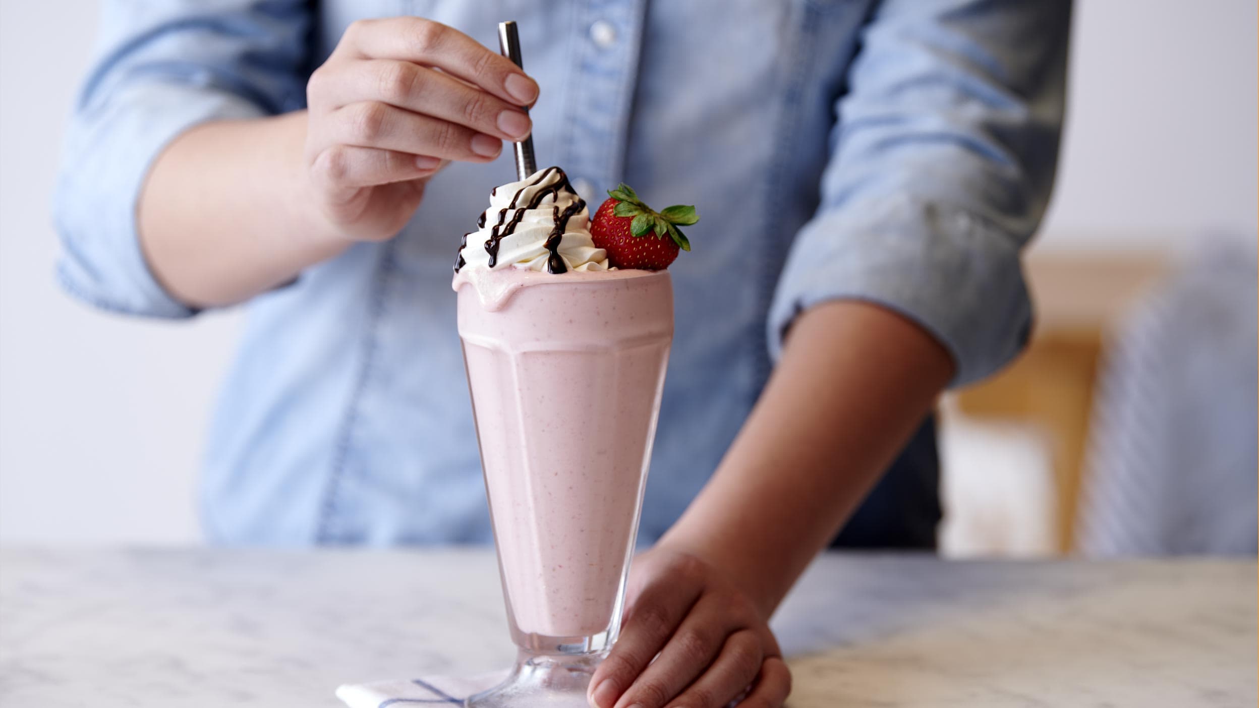 Banana split milkshake with Tillamook ice cream