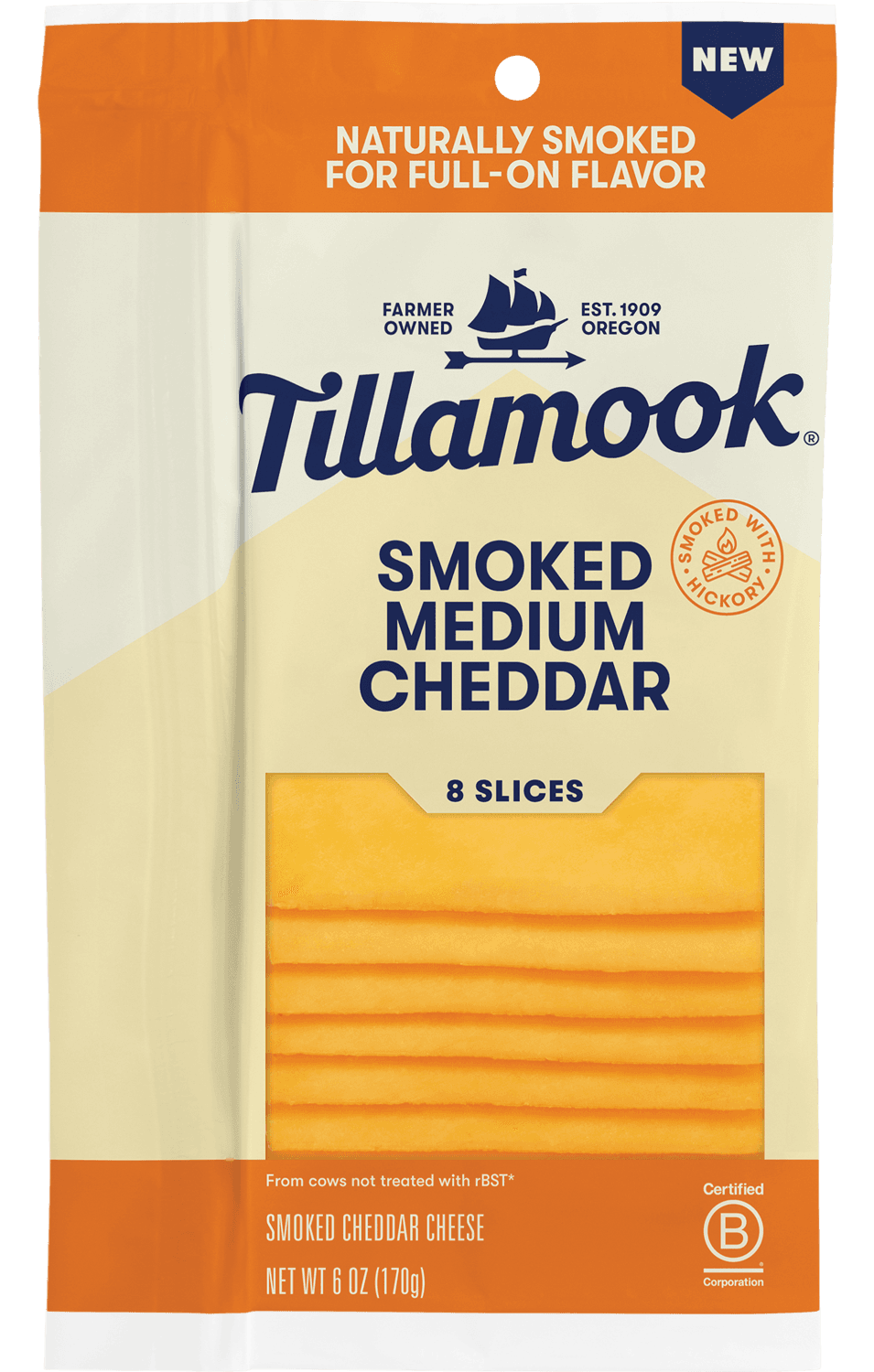 Tillamook Smoked Medium Cheddar Cheese Slices